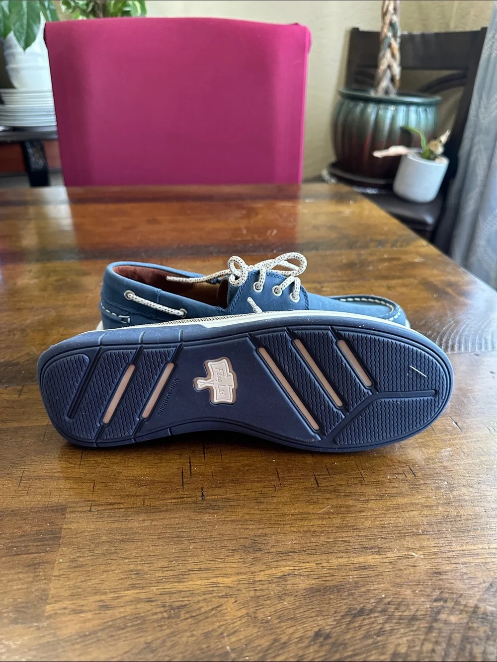 Kids Blue Moccasin-Style Boat Shoes